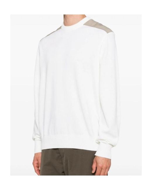 Paul & Shark Natural Contrast-Panel Crew-Neck Sweater for men
