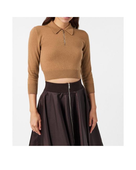 Prada Natural Ribbed-Knit Sweater