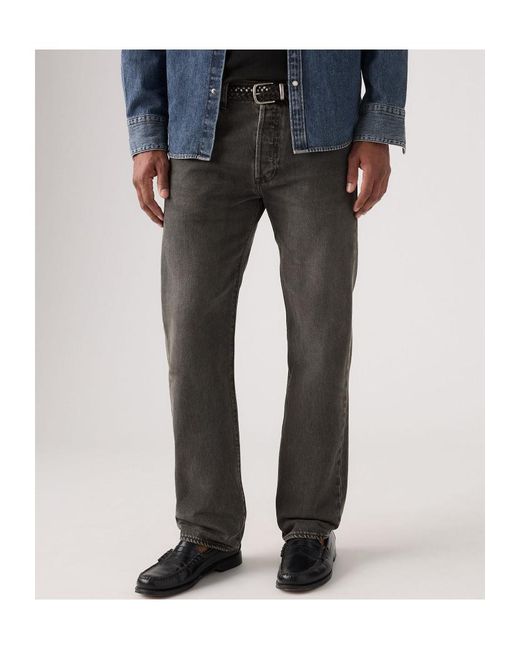Levi's Gray 501 Buttoned Jeans for men