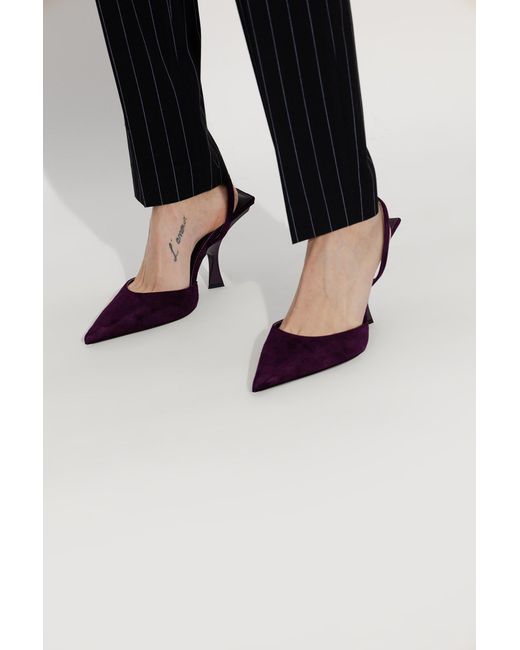 The Attico Purple The Ester Pointed Toe Slingback Pumps