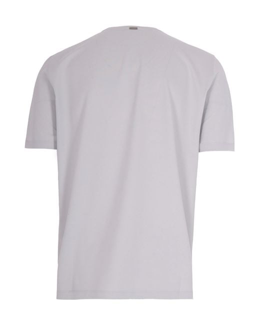 Herno White Stretched Crewneck T-Shirt for men