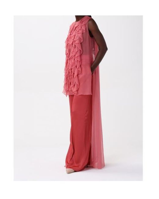 Alberta Ferretti Pink Ruffled Top