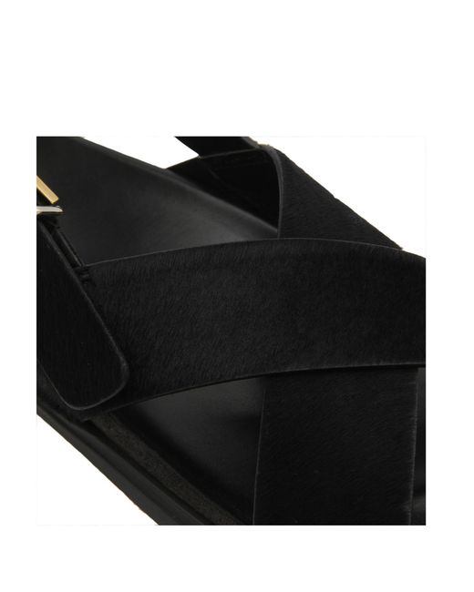 The Row Black Crossover Strapped Sandals