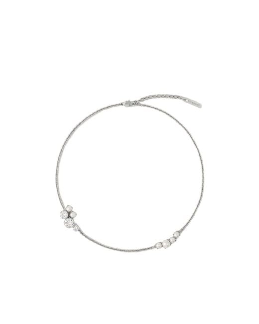 Givenchy White Crystal Pearl Short Necklace