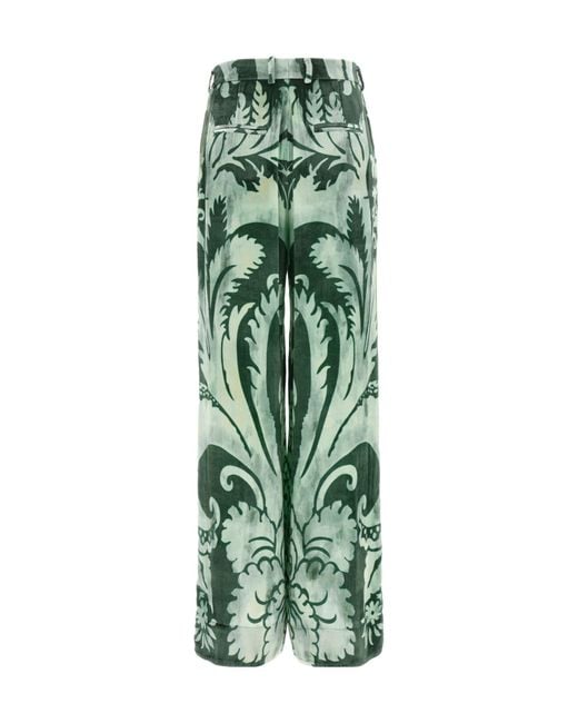 F.R.S For Restless Sleepers Green Arche Floral Chenille Pants