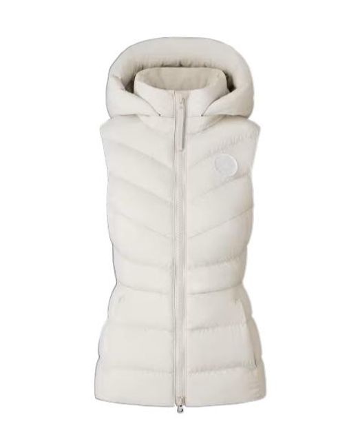 Canada Goose White Clair Zip-Up Down Gilet
