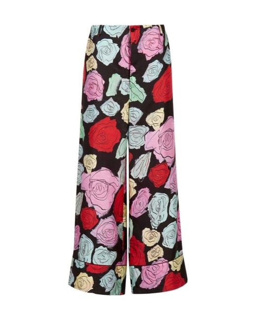 Marni Red Orion Printed Palazzo Trousers