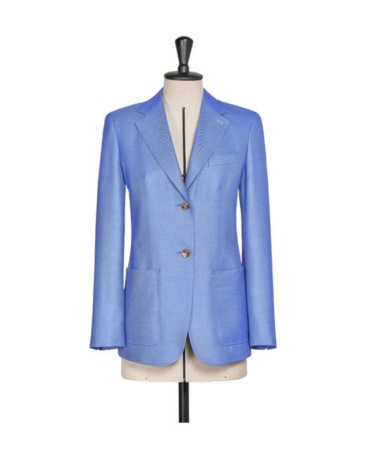 Max Mara Blue Pesche Single-Breasted Blazer