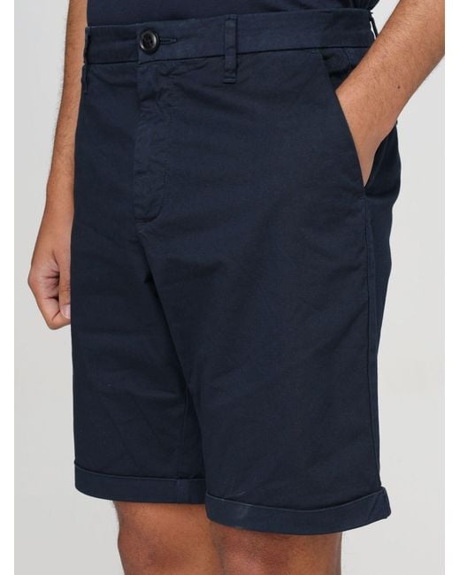 Sun 68 Blue Wide-Leg Bermuda Shorts for men