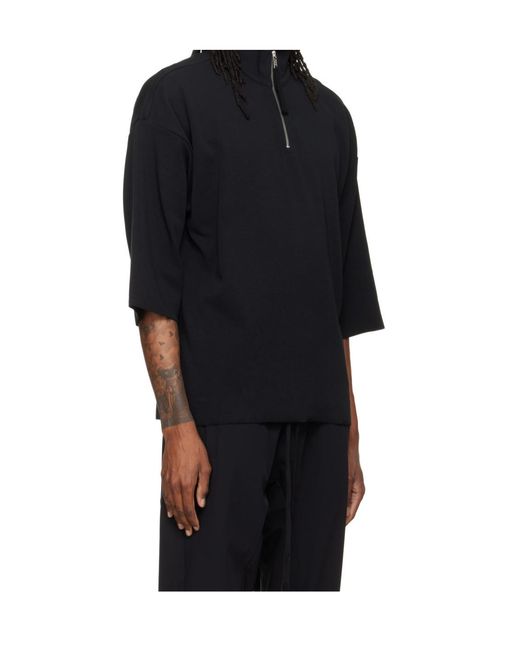 Thom Krom Black Ms 196 Oversized Half-Zip Sweatshirt for men