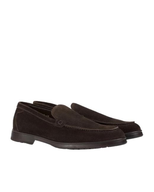 Doucal's Brown Round Toe Loafers for men