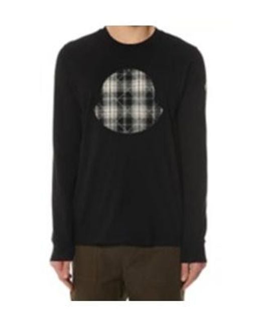 Moncler Black Long-Sleeved Crewneck T-Shirt for men