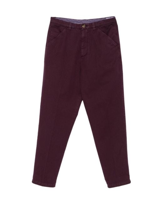 Brunello Cucinelli Purple Cotton Trousers for men