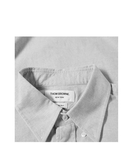 Thom Browne White Logo-Striped Flannel Shirt for men