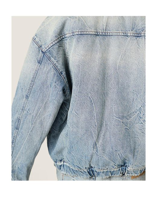 Miu Miu Blue Denim And Shearling Trucker Jacket