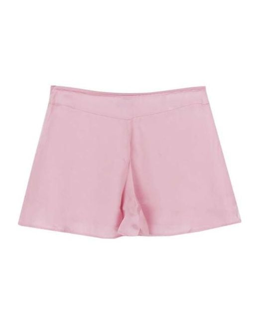 Miu Miu Pink Logo Patch Shorts