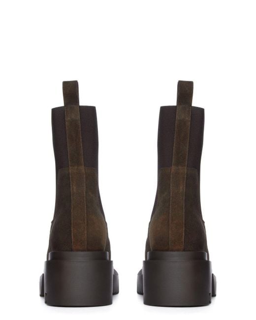 Rick Owens Brown Beatle Bogun Block Heel Chelsea Boots