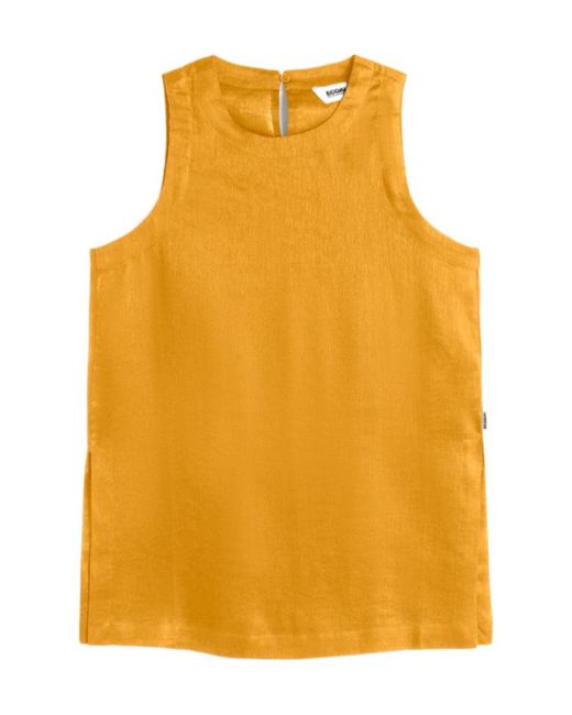 Ecoalf Yellow Sia Sleeveless Side-Slit Top