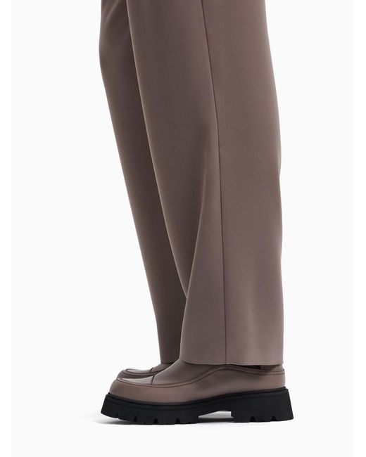 Emporio Armani Brown Loose Fit High Waist Trousers