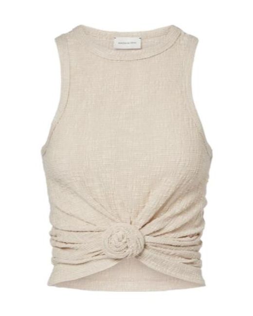 Magda Butrym Natural Floral-Appliqué Tank Top