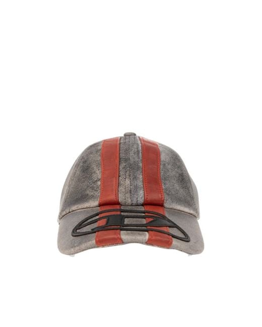 DIESEL Red C-Olav Curved Peak Baseball Cap for men