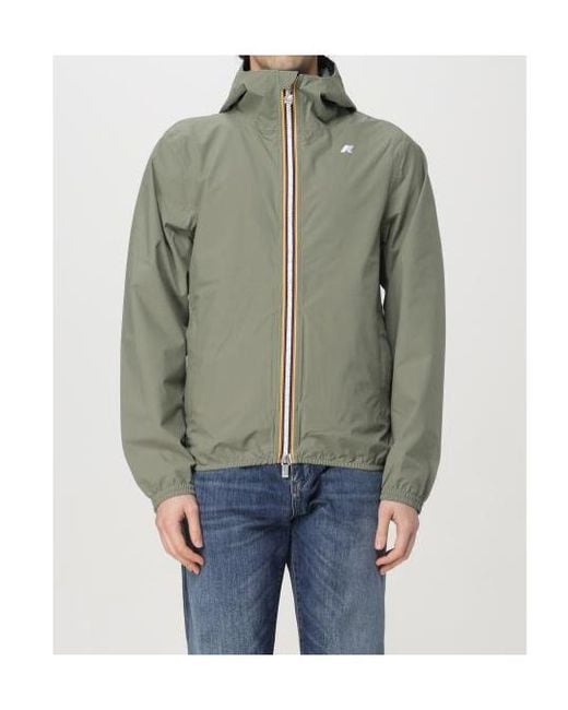 K-Way Green Zip-Up Hooded Jacket for men