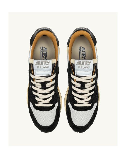 Autry Black Low-Top Sneakers With Mesh And Suede Overlays for men