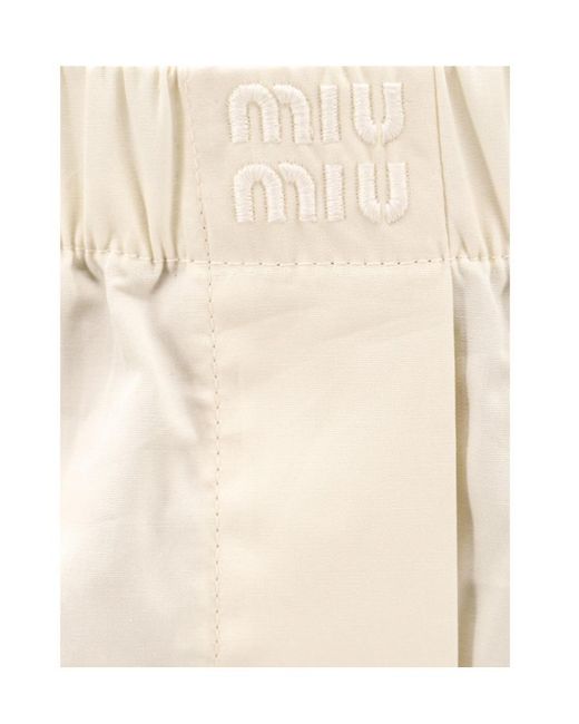 Miu Miu Natural High Waist Shorts