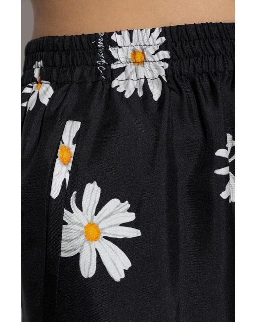 Moschino Black Daisy Printed Twill Trousers