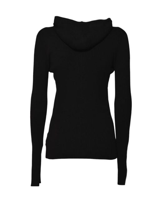 Jil Sander Black Hooded Zip-Up Cardigan