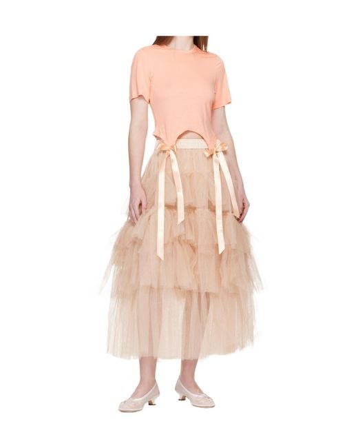 Simone Rocha Pink Bow Tail T-Shirt