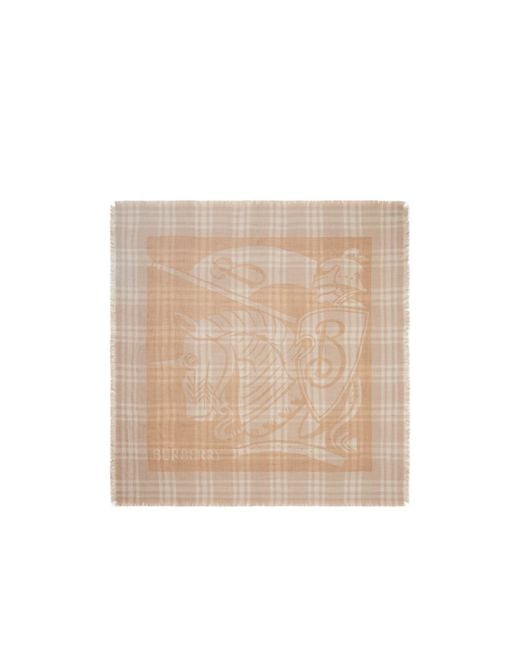 Burberry Natural Checked Frayed-Edeg Scarf for men