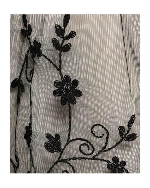 Totême Gray Flower Embroidered Tulle Shirt