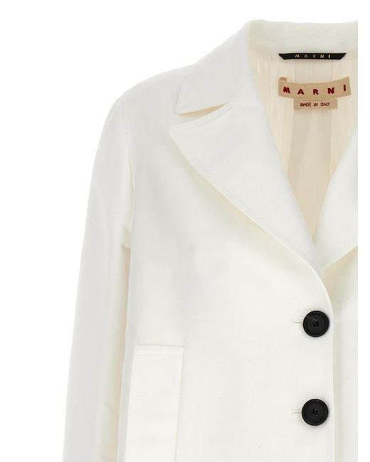 Marni White Flared Blazer