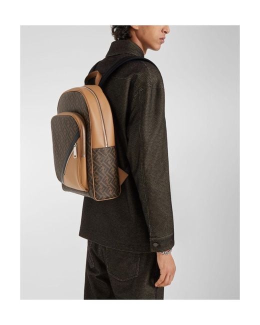 Fendi Multicolor Ff Motif Zipped Backpack for men