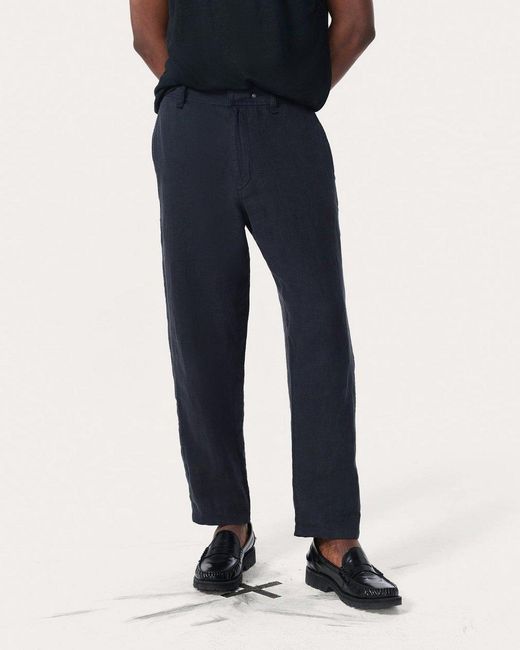 Rag & Bone Blue Tapered Linen Trousers for men