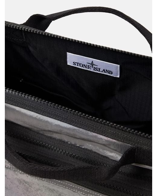 Stone Island Gray Removable Strap Duffle Bag for men