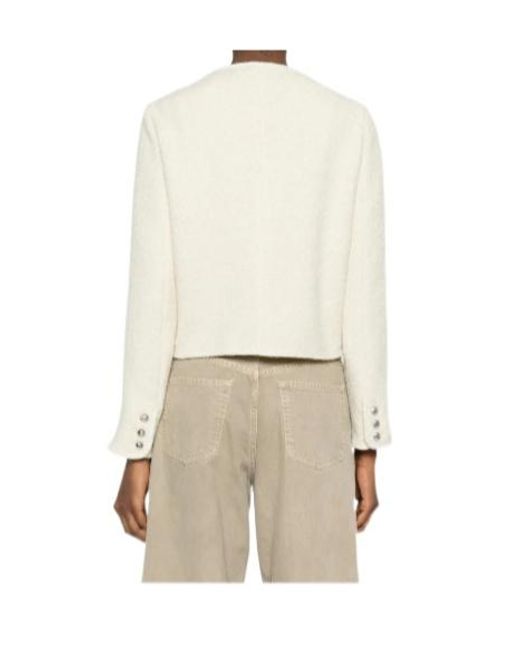 Ba&sh White Button-Down Casual Jacket