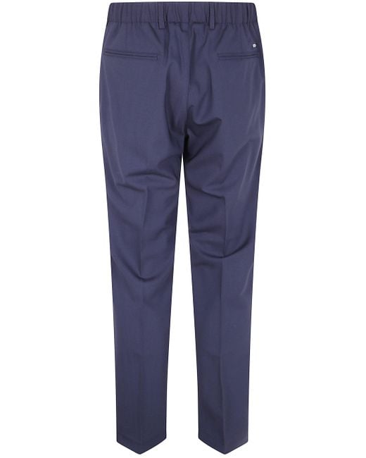 Herno Blue Elasticated Waist Pleated Trousers for men