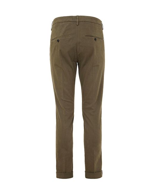 Dondup Green Slim-Cut Chino Trousers for men