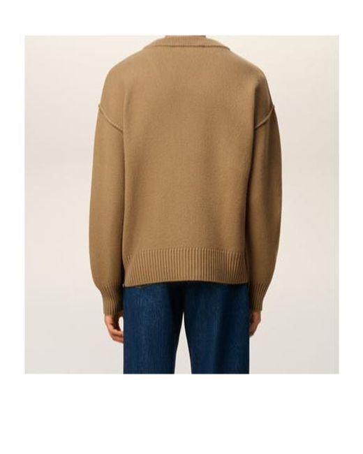 AMI Natural Ami De Coeur V-Neck Cardigan for men