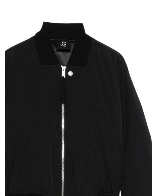 Thom Krom Black Zip-Up Ruched Bomber Jacket