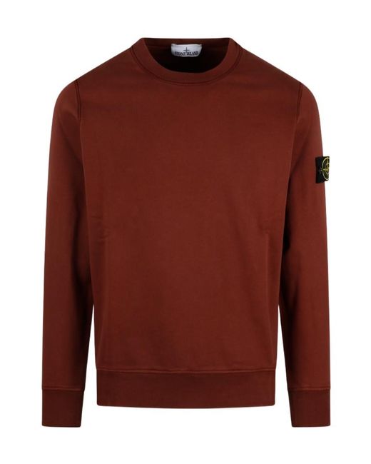 Stone Island Red Long-Sleeved Sweater for men