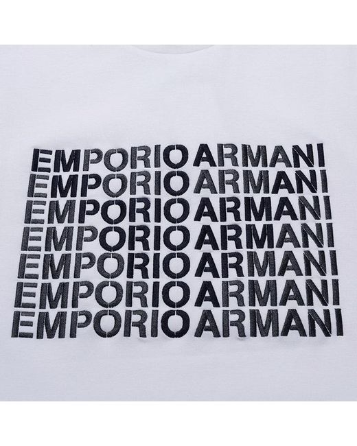 Emporio Armani White Logo Print Sweatshirt for men