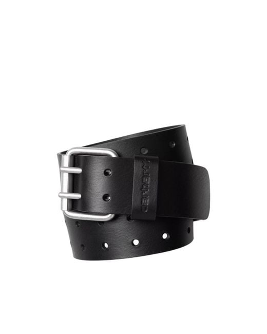 Carhartt Black Double Script Leather Belt for men
