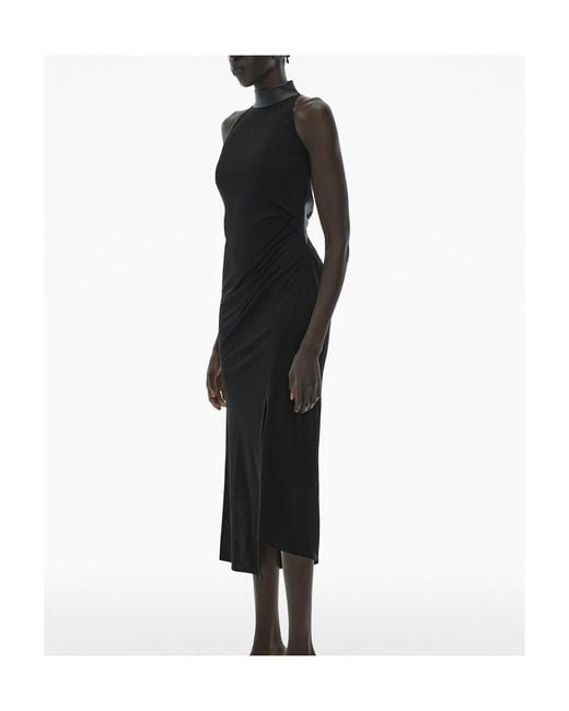 Helmut Lang Black Halter Neck Midi Dress