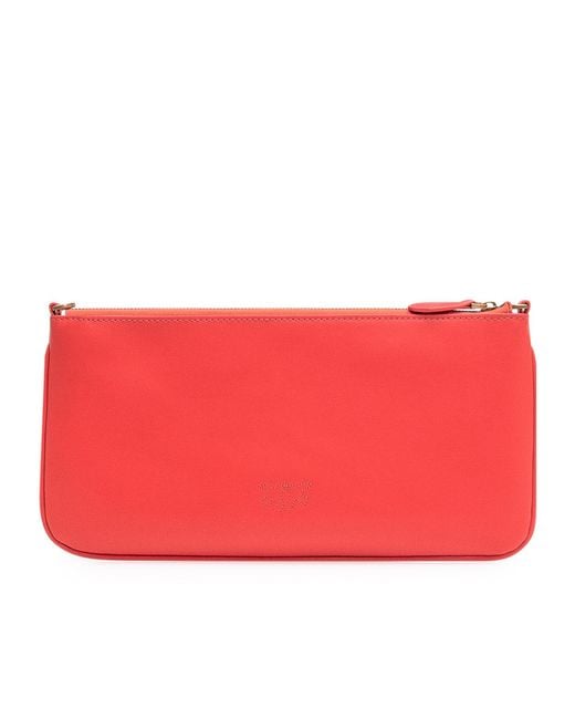 Pinko Red Horizontal Flat Shoulder Bag