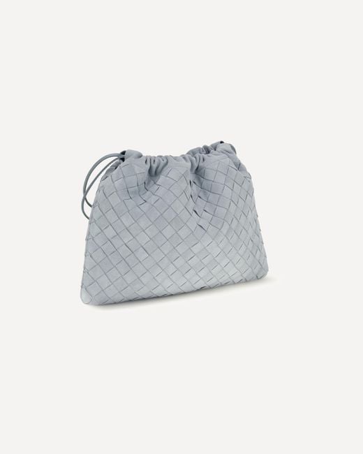 Bottega Veneta Gray Drawstring Clutch