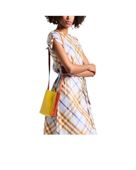 Marni Yellow Two Tone Cross-Body Bags