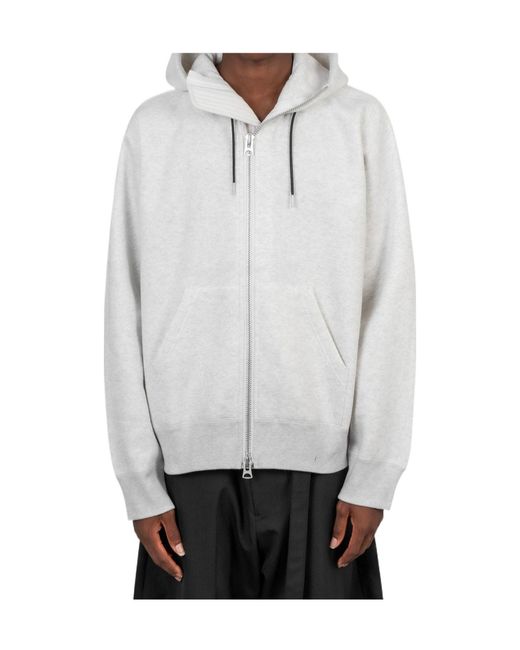 Sacai Gray Hoodie Coton Jersey for men